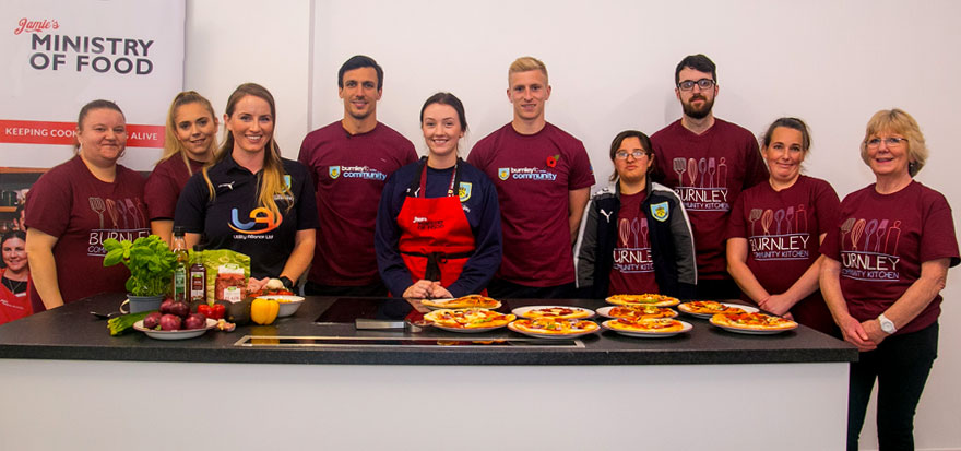 Jack Cork and Ben Mee officially opened the new Burnley Community Kitchen