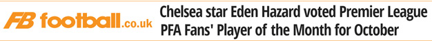 Football.co.uk - Chelsea's Eden Hazard wins PFA Fans' POTM