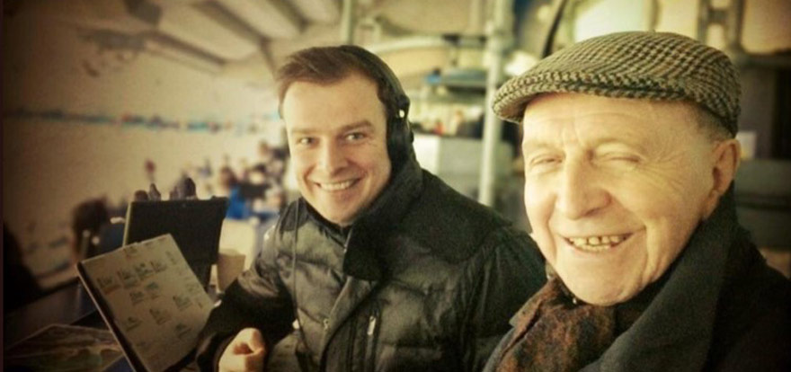 BBC colleagues Conor McNamara and Jimmy Armfield 