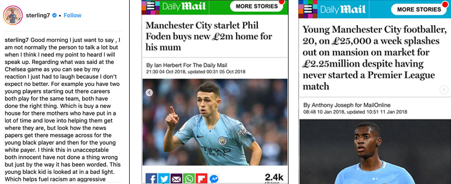 Raheem sterling instagram statement