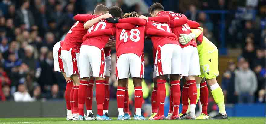 Players huddle 