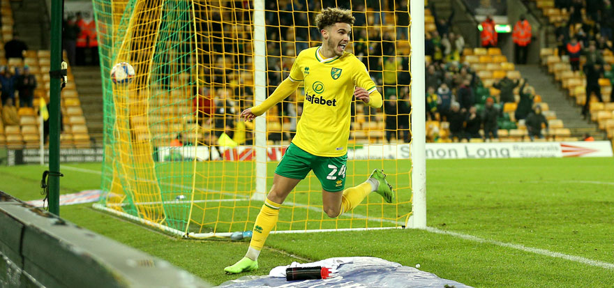 Norwich City's Josh Martin celebrates scoring