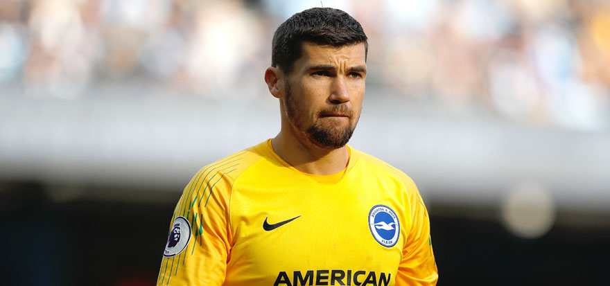 Brighton Hove and Albion keeper Mat Ryan