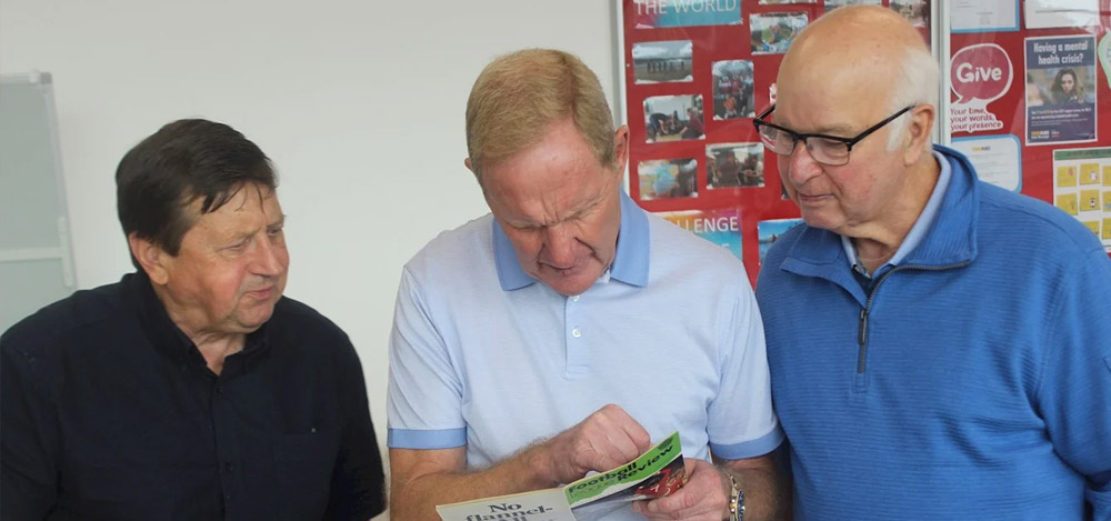 Norman Lawrenson, John Breckin and Tommy Docherty