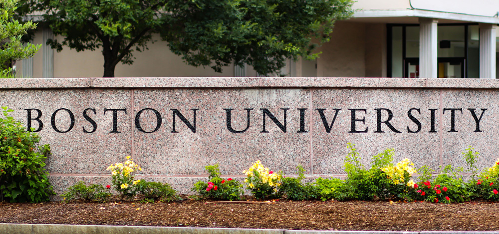 Boston University sign