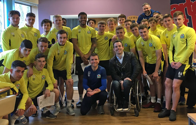 Peter Mitchel with Blackburn Rovers U23s