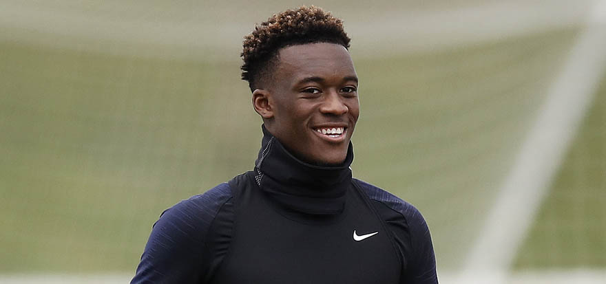 England's Callum Hudson-Odoi during the training session at St George's Park, Burton.