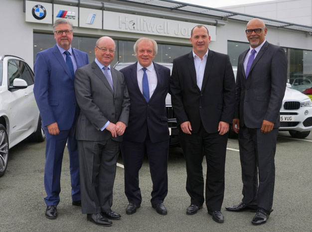 L-R Jim Houghton- Halliwell Jones Group Sales Director, Phillip Jones- Halliwell Jones Managing Director, Gordon Taylor OBE- PFA Chief Executive, Darren Wilson- PFA Director of Finance and George Berry - PFA Commercial Director.