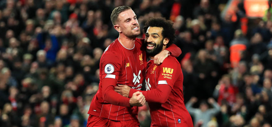 Jordan Henderson and Mo Salah, Liverpool